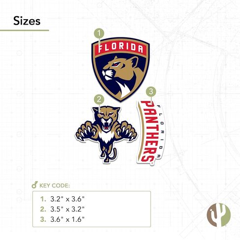 Desert Cactus Florida Panthers Sticker NHL Team National Hockey League Vinyl Decal Laptop Water Bottle Car Scrapbook (Type 5-1) in Saudi Arabia
