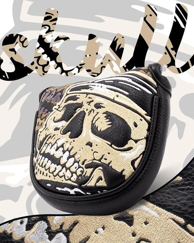 Golf Club Head Covers,1pc Mallet Putter Golf Headcovers for Woods, PU Leather with Advanced Embroidery for Most Brands in Saudi Arabia