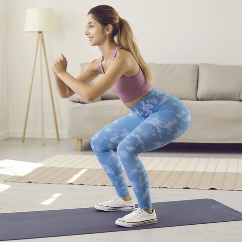 Women's High Waist Cloud Tie Dye Yoga Pants Stretchy Leggings for Fitness and Casual Wear in Saudi Arabia