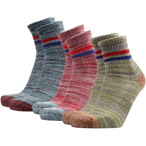 Soft Thick Mid Calf Hiking Vintage Socks | Colorful, Playful, and Comfortable Outdoor Footwear (3 Pack)