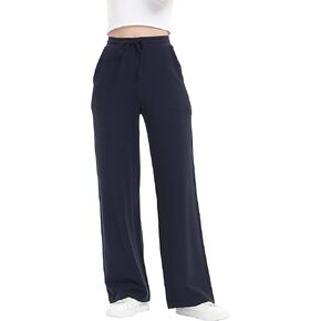 Wide Leg Cotton Sweatpants for Women Sport Knit Straight Legging Pant Loose Fit Trousers