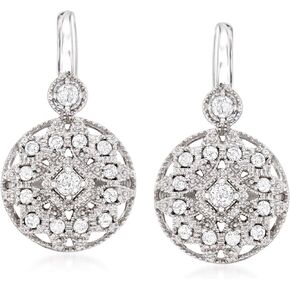 Ross-Simons 0.50 ct. t.w. Diamond Multi-Shape Drop Earrings in Sterling Silver