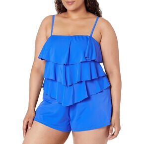 Fit 4 U womens Solids V Tiered Romper