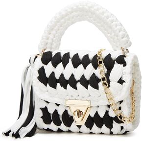 Tote Purse Crossbody Bags for Women Chunky Yarn Knit Shoulder Bag Crochet Handbags Handwoven Tote Bag Clutch Flap Evening Bag