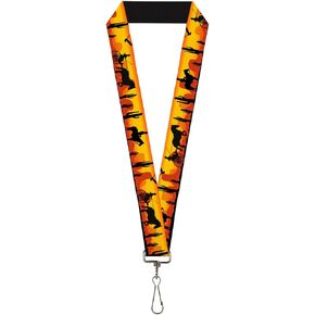 Buckle-Down Lanyard-1.0"-Cowboy Silhouette/Western Landscape Reds/bl