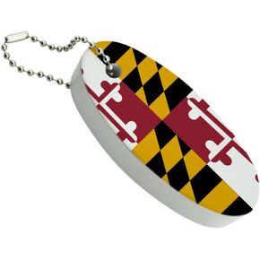 GRAPHICS & MORE Maryland State Flag Floating Keychain Oval Foam Fishing Boat Buoy Key Float