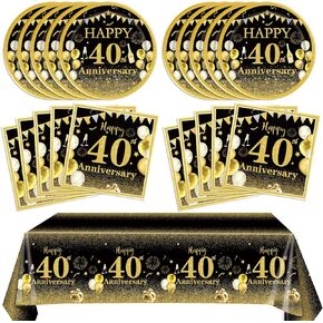 41 PCS 70th Anniversary Decorations Cheers to 70 Years Themed Birthday Anniversary Decor Including Plates Napkins Tablecloth for Men Women 70th Wedding Anniversary