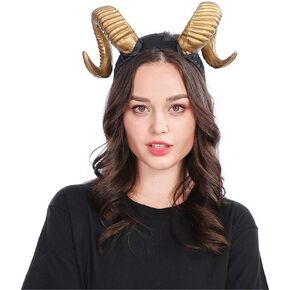 Qhome Gothic Sheep Horn Punk Headband Forest Animal Photography Cosplay Photo Props Steampunk Hair Accessory