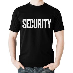 fresh tees Security Shirt 2 Sided Front Back Print | Event Safety Guard Staff Tee | Graphic T-Shirt for Men