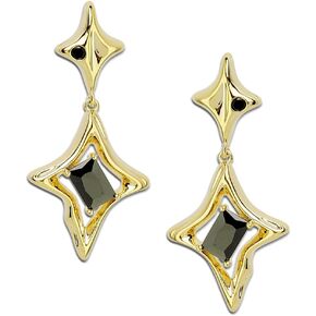JeanBeau Gold Star Drop Dangle Earrings for Women - Trendy Sparkly Cubic Zirconia Unique Hypoallergenic Fashion Jewelry Gift