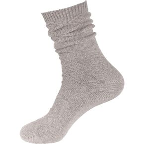 BambooMN Soft Warm Crew Boot Slouch Socks for Women, Ladies and Girls, Vintage Cabin Tube Socks
