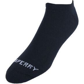 Sperry Men's Soft Basic Sneaker No-Show Socks (6 Pair Pack), Black