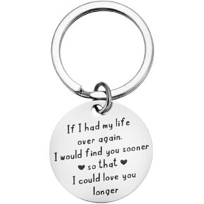 Anniversary Birthday Gift for Couples Keychains for Boyfriend and Girlfriend Christmas Valentines Day Gifts for Women Men If I Had My Life to Live Over Again Keychain
