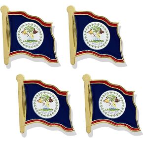 Belize Flag Pin - Belize Flags Pins Lapel Belizeans Flag Enamel Lapel Pin Men Women Suit & Waving Patriotic Metal Badge Souvenir Hat Backpacks Decoration(4 Pack)