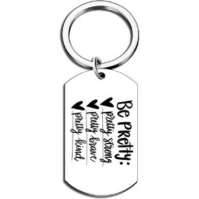 Geqtt Inspirational Gifts Key Chain - Mental Health Gifts Keychain, Affirmations For Kids, Positive Gifts