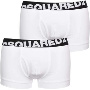 DSQUARED2 2-Pack Angled Logo Low-Rise Men's Boxer Trunks, White