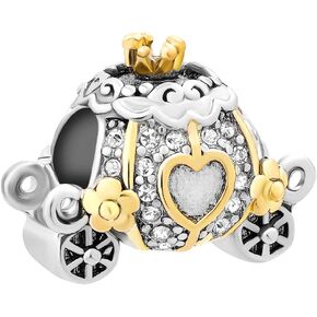Cinderella Pumpkin Carriage Charms for Bracelets Compatible with Pandora Bracelets