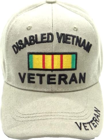 Disabled Vietnam Veteran (Ribbon) (Veteran on Bill) (Black Letters) Baseball Cap (Beige), Beige, 0 in Kuwait
