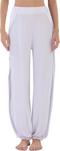 Hoerev Women's Soft Slit Leg Pants Harem Dance Yoga Pilates Pants in Saudi Arabia