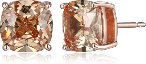 Morgan & Paige Sterling Silver Cushion Cut 4-prong setting Cubic Zirconia Stud Earrings with Butterfly-back in Saudi Arabia