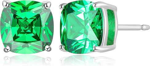 Morgan & Paige Sterling Silver Cushion Cut 4-prong setting Cubic Zirconia Stud Earrings with Butterfly-back in Saudi Arabia