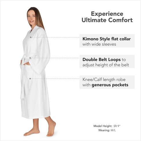 أرواب قماش تيري للنساء من بوكا تيري. رداء منشفة قطن 100%، رداء حمام نسائي بنمط كيمونو in Kuwait