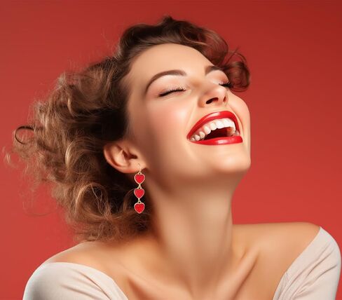 عيد الحب أقراط متدلية للصديقة والزوجة فريدة من نوعها الحب القلب المتدلية الأقراط للنساء الفتيات عيد الحب موضوع الأقراط القلب الأحمر لهدايا عيد الحب in Saudi Arabia