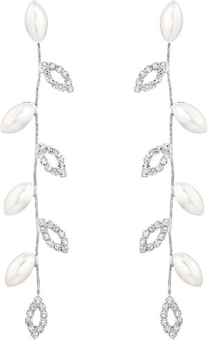SELOVO Crystal Leaf Wedding Earrings for Brides Bridesmaid Rhinestone Dangling Earrings for Women in Saudi Arabia