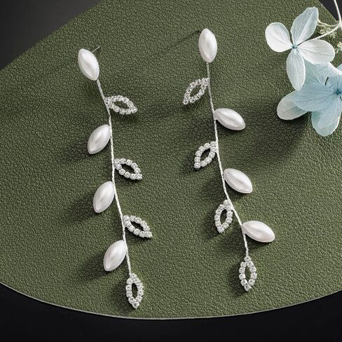 SELOVO Crystal Leaf Wedding Earrings for Brides Bridesmaid Rhinestone Dangling Earrings for Women in Saudi Arabia