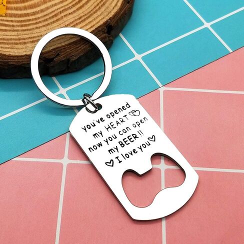 Boyfriend Gift Keychain for Girlfriend Gift Beer Bottle Opener Keychain Gift for Him Men Personalized Gift for Husband Wedding Anniversary Valentine Birthday Gift for Groomsman Gift Best Man Gift in Saudi Arabia