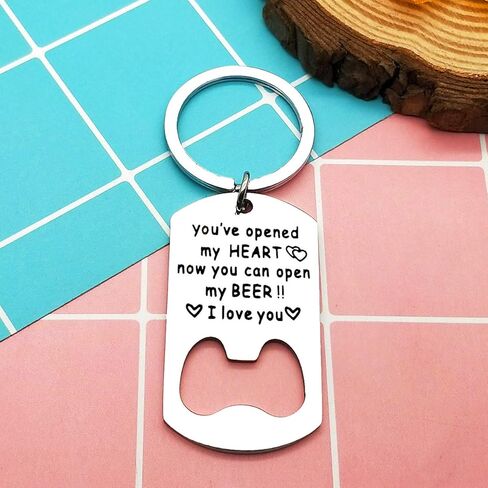 Boyfriend Gift Keychain for Girlfriend Gift Beer Bottle Opener Keychain Gift for Him Men Personalized Gift for Husband Wedding Anniversary Valentine Birthday Gift for Groomsman Gift Best Man Gift in Saudi Arabia