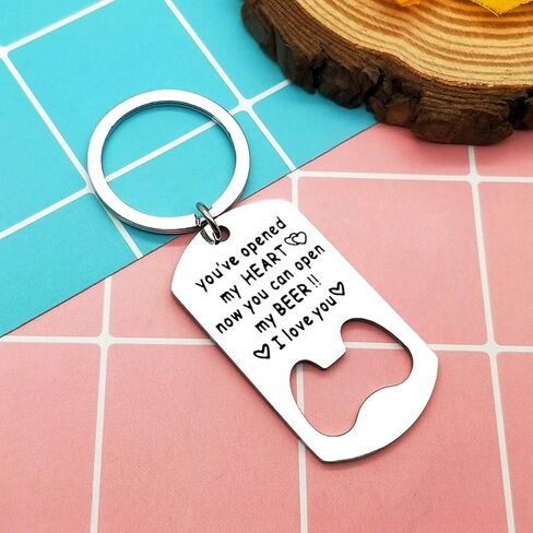 Boyfriend Gift Keychain for Girlfriend Gift Beer Bottle Opener Keychain Gift for Him Men Personalized Gift for Husband Wedding Anniversary Valentine Birthday Gift for Groomsman Gift Best Man Gift in Saudi Arabia