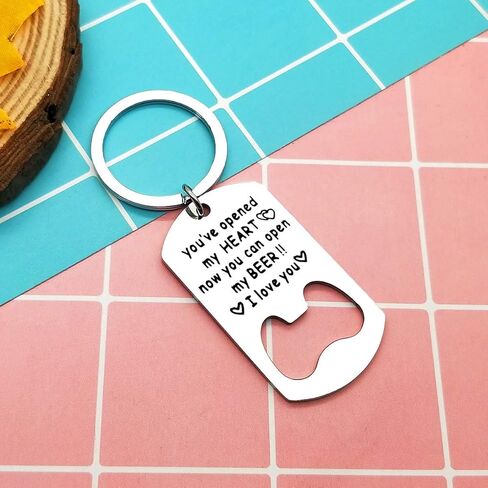 Boyfriend Gift Keychain for Girlfriend Gift Beer Bottle Opener Keychain Gift for Him Men Personalized Gift for Husband Wedding Anniversary Valentine Birthday Gift for Groomsman Gift Best Man Gift in Saudi Arabia