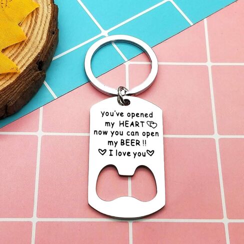 Boyfriend Gift Keychain for Girlfriend Gift Beer Bottle Opener Keychain Gift for Him Men Personalized Gift for Husband Wedding Anniversary Valentine Birthday Gift for Groomsman Gift Best Man Gift in Saudi Arabia