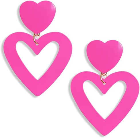 Delicate Double Hearts Drop Earrings Chic Bohemian Hollow Love Heart Dangle Earrings For Women Gifts Valentine's Day in Saudi Arabia