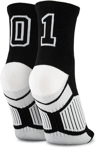 ChalkTalkSPORTS Custom Team Number Quarter Length Socks | Athletic Socks Black | Choose Your Number in Saudi Arabia