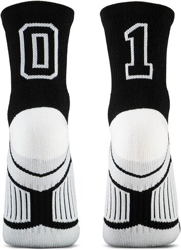 ChalkTalkSPORTS Custom Team Number Quarter Length Socks | Athletic Socks Black | Choose Your Number in Saudi Arabia