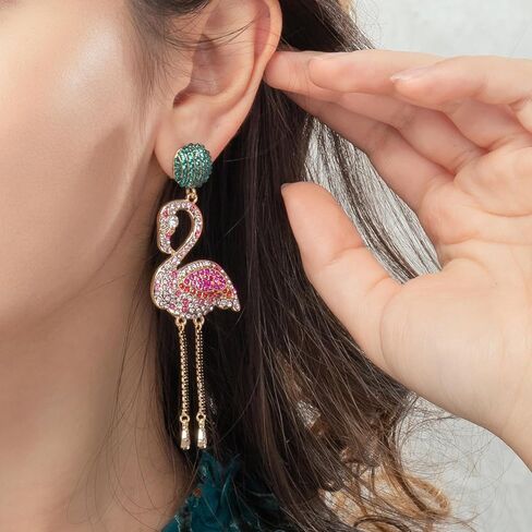 Selenichast Valentine's Day Gifts Pink Flamingo Earrings for Women Christmas Jewelry Gifts in Saudi Arabia
