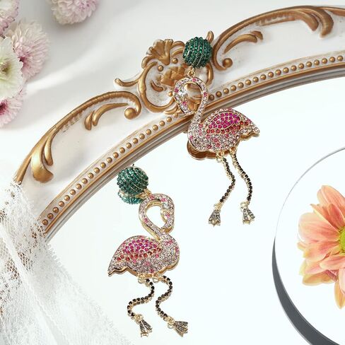 Selenichast Valentine's Day Gifts Pink Flamingo Earrings for Women Christmas Jewelry Gifts in Saudi Arabia