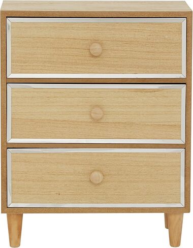 Deco 79 Wood 3 Drawer Jewelry Box, 10" x 7" x 13", Light Brown in Saudi Arabia