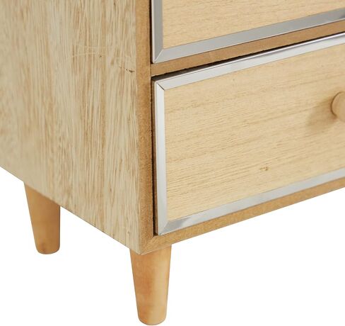 Deco 79 Wood 3 Drawer Jewelry Box, 10" x 7" x 13", Light Brown in Saudi Arabia