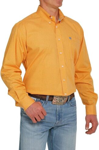 Cinch Mens L/S Orange Print Shirt Orange XXL in Saudi Arabia