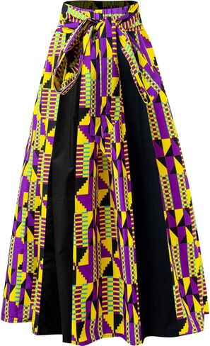 SHENBOLEN Women African Print Maxi Skirt Ankara High Waist Long Skirts in Saudi Arabia