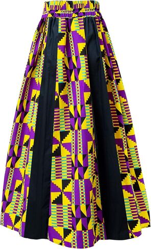 SHENBOLEN Women African Print Maxi Skirt Ankara High Waist Long Skirts in Saudi Arabia