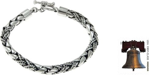 NOVICA Artisan Handmade Men's .925 Sterling Silver Bracelet Chain Braided Indonesia 'Dragon Hunter' in Saudi Arabia