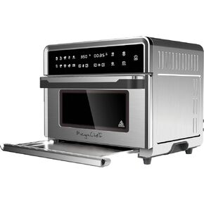 Megachef 10 in 1 Electronic Multifunction 360 Degree Hot Air Technology Countertop Oven, Silver Chrome