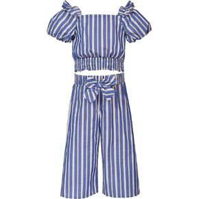 Bonnie Jean Girls 4-16 Summer Poplin Top Cropped Pant Set