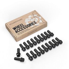 20pcs Extended Black Lug Bolts 14x1.5 (40mm Shank Length - Not OEM Length, Ball Radius Seat) Compatible with Audi TT A3 A4 S4 A5 S5 A6 S6 A7 A8 B5 B6 B7 B8 Volkswagen Jetta Golf GTI Passat CC Beetle