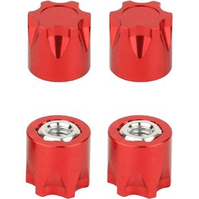 4PCS Aluminium Wheel Rim Center Cap M4 Nuts for 1/10 RC Crawler Axial SCX10 90046 TRX4 TRX6 Tamiya Recat RC Car Parts Upgrade Part (Purple)