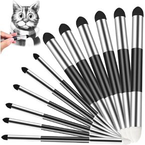 12 Pieces Sketch Blending Sponge Pens Double Headed Washable and Reusable Sketching Wipe Pen, Blending Stumps Drawing Art Blenders for Student Artist Highlighting Shadow Detail Correcting in Kuwait